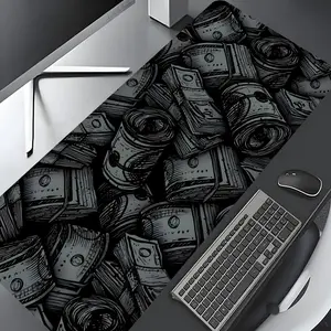 Street Art Dollar Money Rich Design Large Gaming Mouse Pad,Aesthetic Desktop Drotection Pad,Washable Rubber Pad Non-Slip Lock Edge Multi-Size Mouse Pad Suitable For Home Office,Good Gift for Family and friends