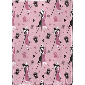 Disney Nightmare Before Christmas Silk Touch Throw Misfit Tango  50" x 70" Fleece Blanket