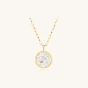 Imprint-Round Zodiac Sign Pendant Necklace [Arsis Jewelry]