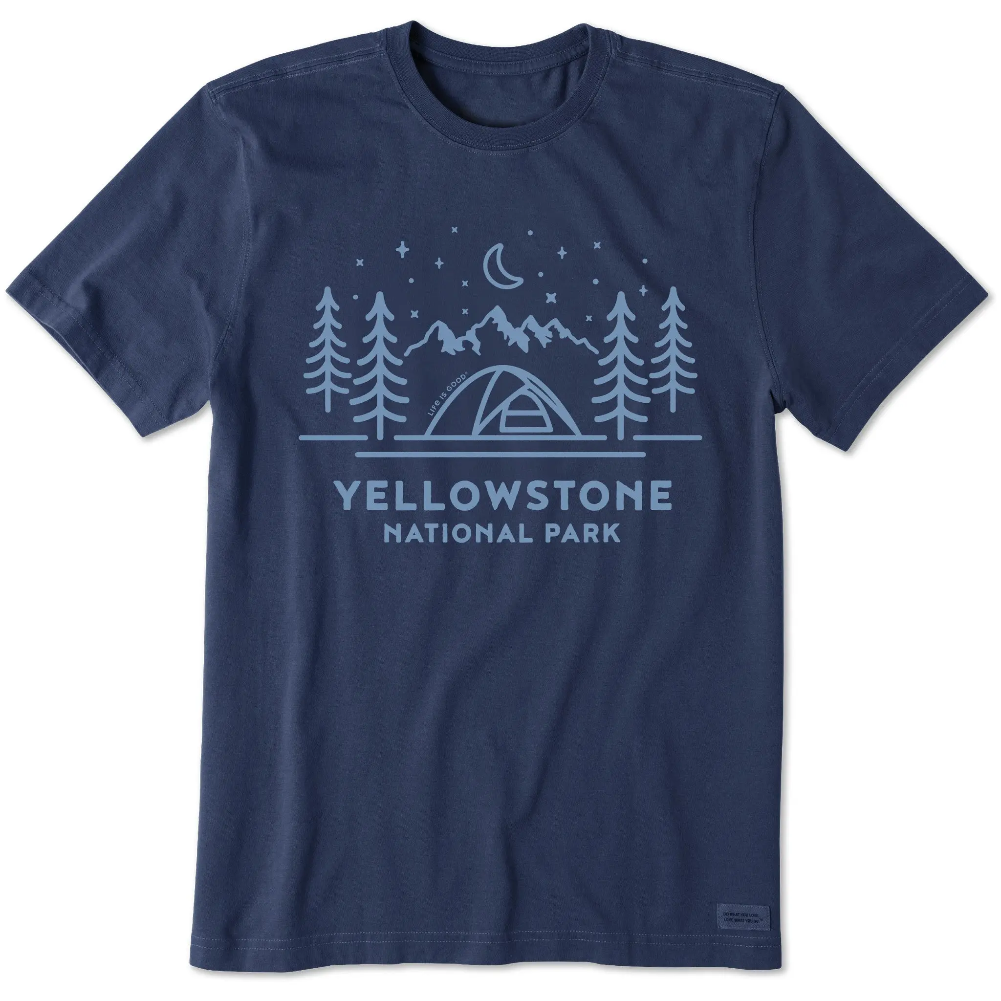 Men's Yellowstone Camping Scene Short Sleeve Crusher Tee Men's Yellowstone Camping Scene Short Sleeve Crusher Tee