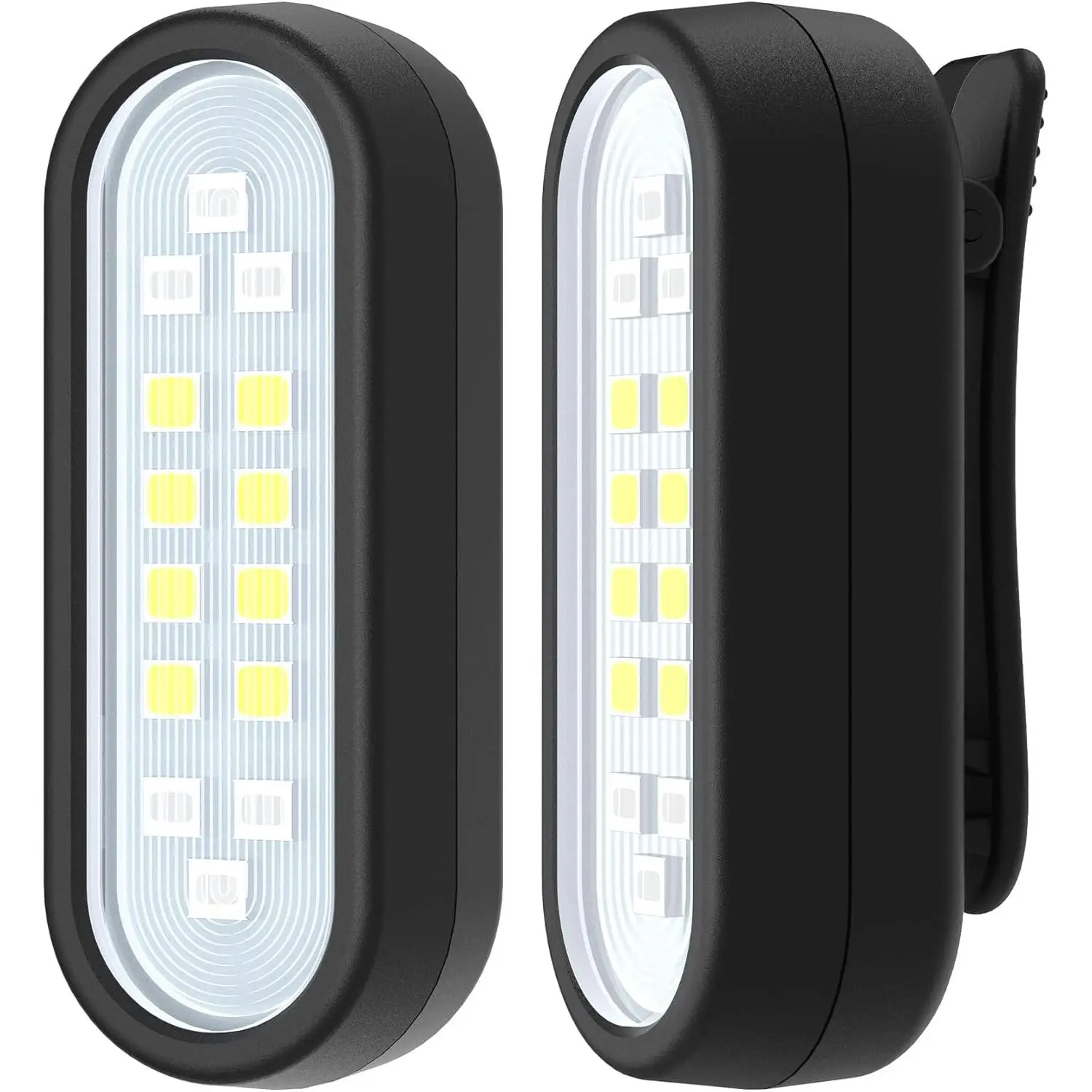 Running Light, 2 Pack Clip on Flashlight for Runners Rechargeable Safety Lights for Walking at Night Hands Free Emergency LED Flashlight Work Light Warning Flashing Camping Hiking Walking Dog