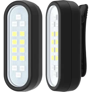 Running Light, 2 Pack Clip on Flashlight for Runners Rechargeable Safety Lights for Walking at Night Hands Free Emergency LED Flashlight Work Light Warning Flashing Camping Hiking Walking Dog
