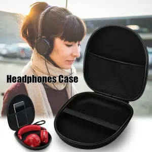 Headphone Storage Case, Portable Scratch-Resistant Hard Shell Earphone Protector, Multi-Device Compatible with Inner Mesh Pocket