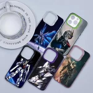 M-Mobile Suit Gundam Phone Case For iPhone 17 16 15 14 13 12 11 Pro Max Plus Phone Case, Multi-Tone Metallic Finish Effect, Flexible TPU Material, Slim Shockproof Protective Cover, Scratch and Fingerprint Resistant