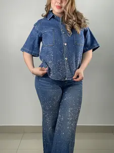 Deniss Denim Rhinestone 2 Piece Set