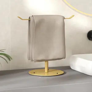 Vertical Towel Rack for Bathroom, Multi-Functional T-Type Towel Holder, Wall-Mounted Towel Organizer, Space-Saving Design, Durable Material