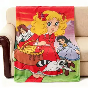 Candy Girl Cartoon Candy  candy Blanket- Cozy Gift for Anime Lovers, Home Decor, Cute Room Accessory, Snuggle Blanket, Fun Collectible, Japanese Anime, Manga,It is an excellent gift for children, family and friends candy blanket