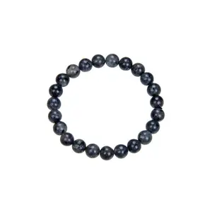 Black Labradorite Bracelet with Earth Tone Pattern for Men and Women - Daily Wear Casual Style crystal bracelet