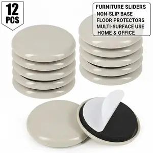 Yitap 12-Piece Heavy-Duty Sliders, Multipurpose Thick Non-Slip Base, Floor Protectors, Protects Hardwood Floors/tiles, Scratch-Free Silent Movement, Home/office Furniture Pads
