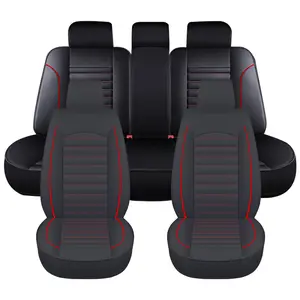 Full Set Universal Car Seat Covers Breathable Leather Automobile Seat Protection Cover Soft Automotive Covers Cushion Fit for Auto Most Truck Vans