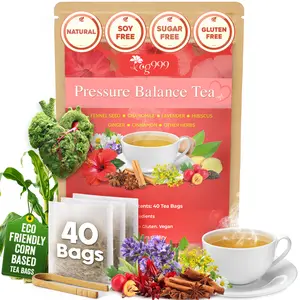 【FreshDrinkUS】 Pressure Balance Herbal Tea Bags – 40 Bags Natural Blood Pressure Support Tea for Heart Health, Vegan, Caffeine-Free Daily Wellness Blend