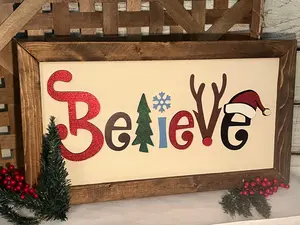 Believe Christmas Sign, Believe Sign, Christmas Decor, Holiday Believe Sign,