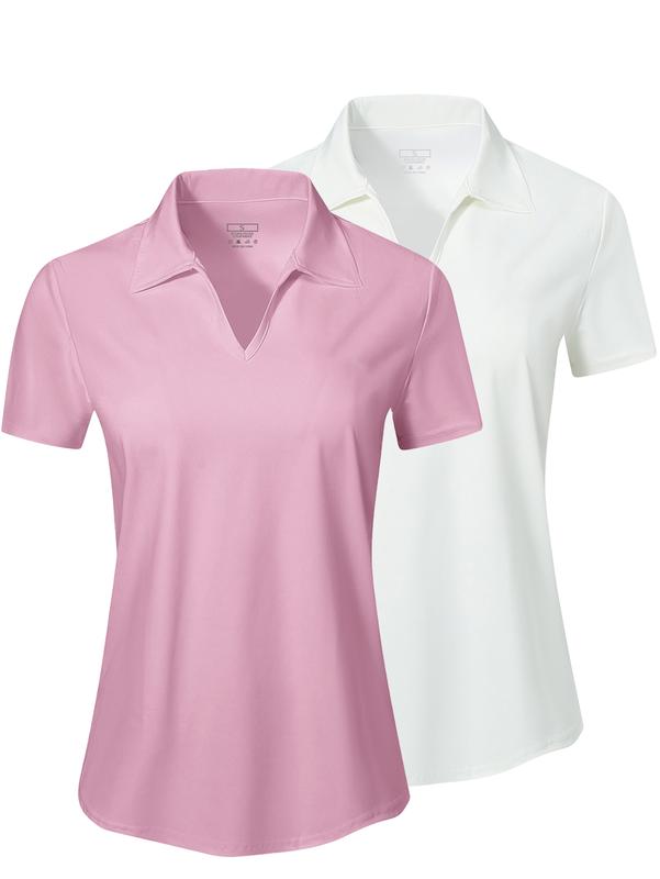 Athleisure V Neck Short Sleeve for Women – Lightweight Sweat Wicking Slim Fit Casual Fabric Black Friday Christmas tight tee gold  zipper  jacket