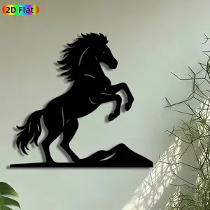 1pc Rearing Horse Metal Wall Art, Stallion Silhouette Statue Mural, Intricate Craftsmanship, Artistic Metalwork, Perfect for Housewarming, Fathers Day Decor, Perfect for Living Room Patio Wall Western Decor, Ideal Gift for Equestrian Enthusiasts.
