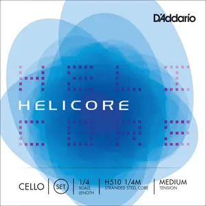 D'Addario Helicore Cello String Set, 1/4 Scale, Medium Tension