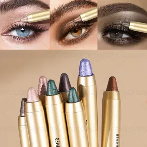 6pcs/set Pearlescent Glitter Eyeshadow Stick with A Creamy Texture, Sponge Tip, Silky Smooth and Waterproof - Ideal for Creating Stunning Eye Makeup