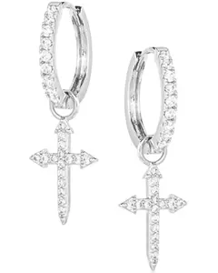 Montana Silversmiths Women's Crystal Devotion Cross Earrings - Er5642