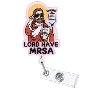 Funny Nurse Badge Reel, Medical Badge Holder, Cute Retractable ID Holder, Name Tag for Pediatrics, Ideal Nurse Gift for Rn Lpn Cna Ma Bsn Students Teachers Doctors