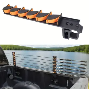 Fishing Rod Holder for Boat & Pickup Truck Tailgate Bed| Holds 6 Poles EVA Foam Protection| Aluminum Clamp On Fishing Rod Holders for Truck Bed