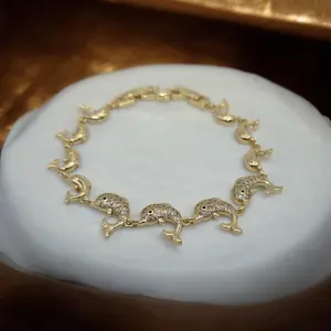 Dolphin Desing Bracelet With Zirconia