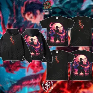 [Shibuya] Retro Limited Vintage Kamado Tanjiro Demon Slayer Washed Tee,T-shirt or Hoodie , demon slayer infinity castle, Unisex Oversize Anime Manga Acid Heavyweight Cotton Tshirt, Anime Merch, Gift for anime fan Clothes Oversized anime merch