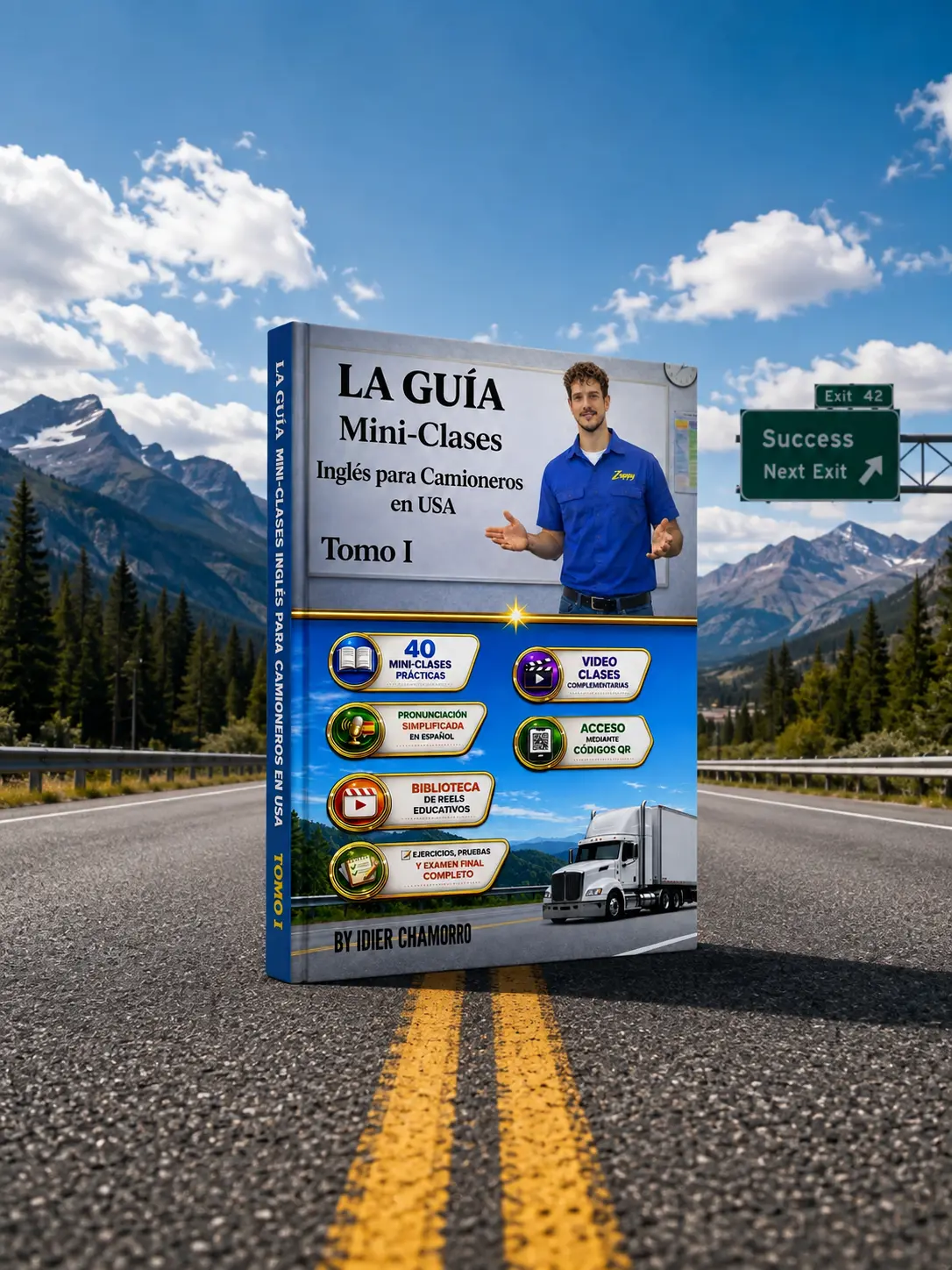 La Guía . Mini-Clase Inglés para Camioneros en USA Tomo I : 40 Mini-Clases y acceso a video clases mediante códigos QR.
