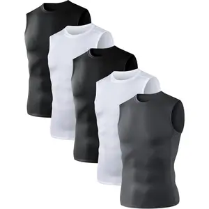 5/6 Pack Men's Athletic Compression Shirts Sleeveless Tank Top Base Layer Sports Workout Shirts for BasketballGift