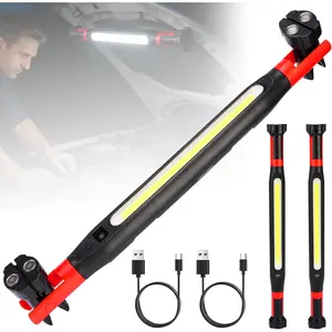 2026 New Magnetic Work Light Bar, 2PCS Under Hood Work Light Bar, Magnetic Light Bar with Strong Magnet & Hanging Hook, Cordless Battery Powered Mechanic Light for Car Repairing,cars accessories,car stuff