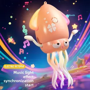 An electric stress-relieving toy octopus with automatic obstacle avoidance function and synchronized music and light effects, an electric sensor-dancing octopus, pet toy, cat toy, dog toy