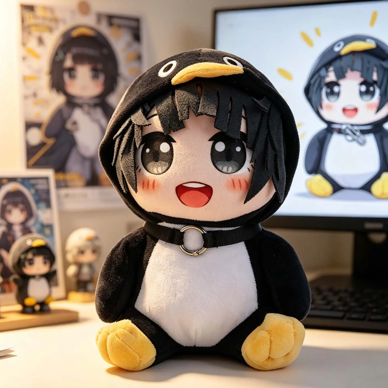 23cm/9.05in Gugugaga Penguin Administrator Plush Toy, Q Version Cute Penguin Costume Doll, Cute Animal Design, Soft Stuffed Animal, Cute Stuffed Animals, Plushie for Home Decor, Ideal Gift for Anime Fans, Kids, Collectors & Penguin Lovers