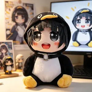 23cm/9.05in Gugugaga Penguin Administrator Plush Toy | Q Version Cute Penguin Costume Doll, Soft Stuffed Animal, Kawaii Healing Plushie for Bedroom Sofa & Desktop Decor, Ideal Gift for Anime Fans, Kids, Collectors & Penguin Lovers of All Ages