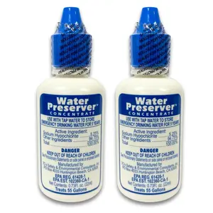 2-Pack Compact Water Preserver, Small-Size Emergency Storage Solution with 5-Year Long-Lasting Purification Capability (Household Kitchen Water Filter Accessory)
