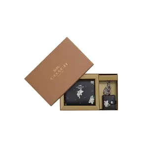 Coach Snowman Print Snap Wallet in Canvas and Leather – Unisex Black
