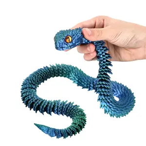 29 1/2" 3D-Printed Large Articulated Plastic Viper Fidget Toy