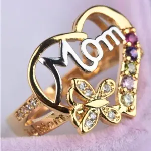 Elegant Gold Plated"Mom"Ring–Thoughtful Gift for Any Occasion Show Your Love and Appreciation,Perfect for Mother's Day or Any Special Occasion