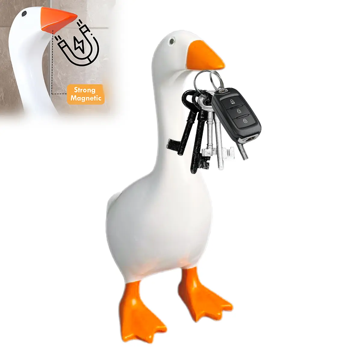 Desk Goose Magnetic Key Holder  7 Inch Mini Desk Goose Statue Adorable Home&Office Decor Perfect Housewarming Gift Christmas Gift