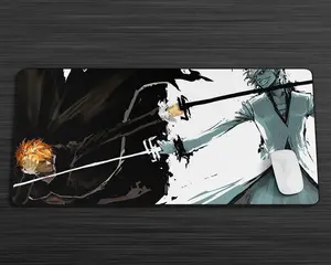 Bleach Ichigo vs Zangetsu Black Gaming Mouse Pad, Anime MousePad, Gaming decor ,pc accessories, office desk accessories,anime desk mat