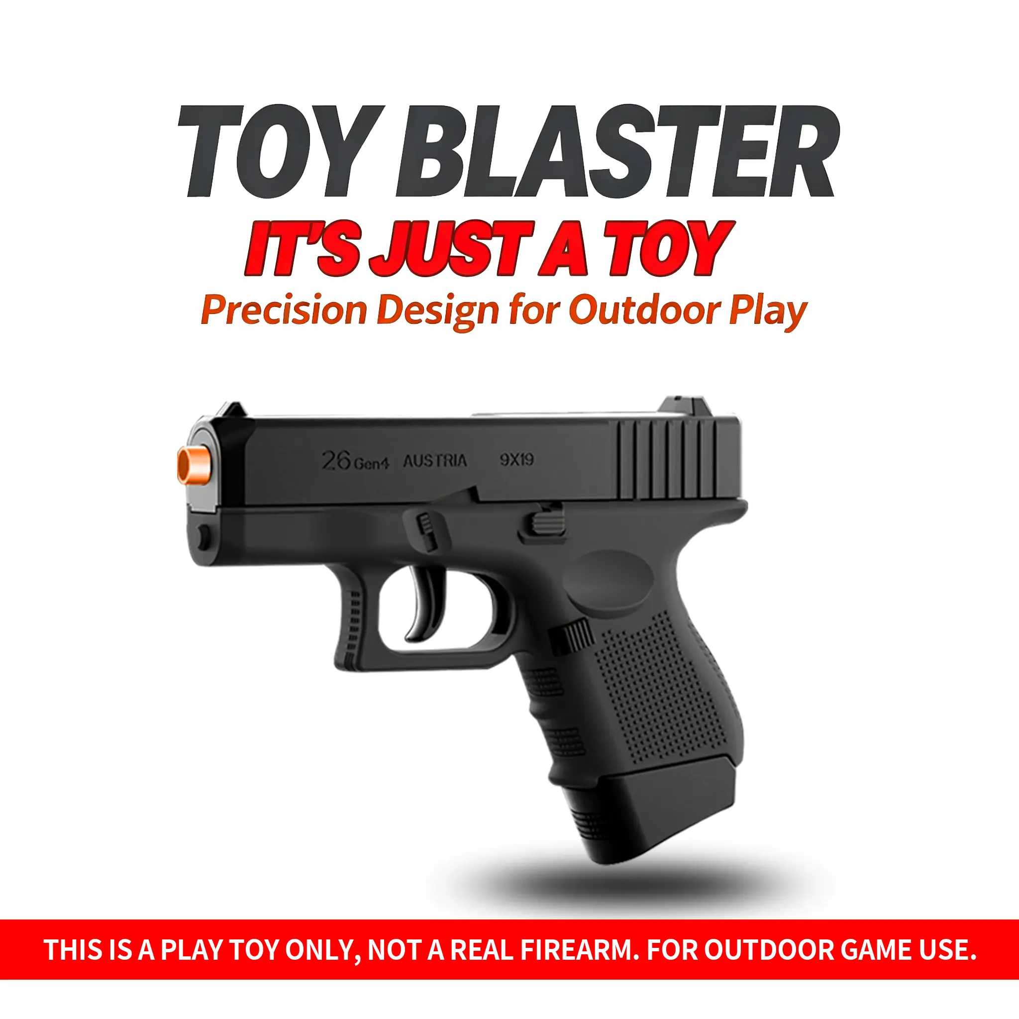 Foam Dart Compact Mini Toy Blaster with Removable Magazine, Safe Orange Tip Backyard Outdoor Shooting Game Gift for Teens Age 14+
