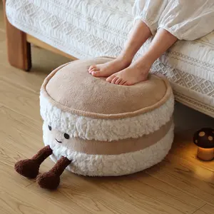 Cute Bread Pouf Living Room Tatami Futon Removable Washable Footstool Shoe Changing Stool Parent-Child Homestay Decorative Stool