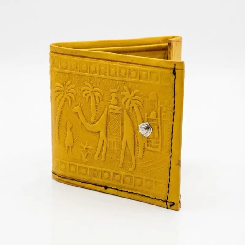 Handmade Moroccan Leather Pocket, Compact Travel Accessory for Daily Use