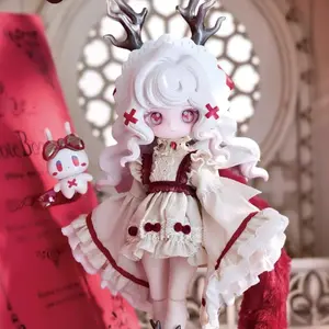 Lucky Emma BJD Figurine, Happy Engine Lulu Ling BJD Figurine, Lolita Dress with Movable Joints, DIY & Display Decor