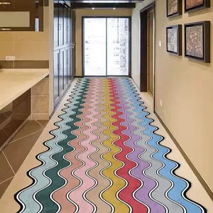 Irregular Wave Striped Pattern Carpet, 1 Count Colorful Long Strip Modern Abstract Rug, Decorative Area Rug for Home Living Room Bedroom, Home Decor