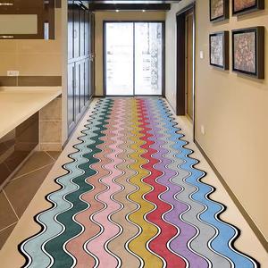 irregular wave striped pattern room decor carpet, 1 count colorful long strip rug, room accessories, decorative area rug for home living room bedroom, home decor, runner carpets, bedroom carpet, boho runner rug, home decorative rugs