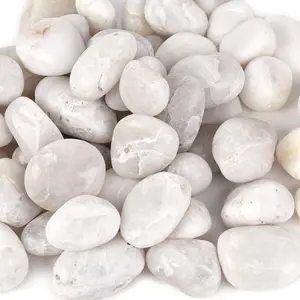 2.7lb White River Rocks, Polished Pebbles Decorative White Stones for Landscaping Vase Filler Fish Tank Aquariums Garden Outdoor and Indoor DIY