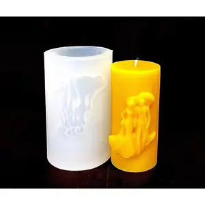 Silicone pillar candle Mold - wedding favor candle mold - wedding candle - flat top pillar mold