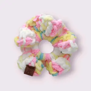 XL Pastel Rainbow Crochet Scrunchie