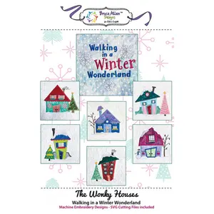 The Wonky Houses Table Runner - Winter - for Machine Embroidery
