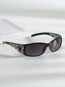 Unisex Y2K Fashion Glasses, Geometric Pattern, PC Frame, Casual Style, All Seasons, Streetwear, Party, Gift, Beach Vacation Accessories, Trendy Casual Sunglasses