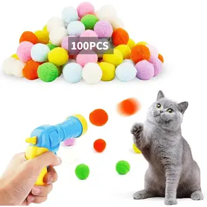 Interactive Cat Toy Plush Ball Launcher - Fun Shooting Gun for Indoor Kitten Play interactive  dog  ball cat  toys