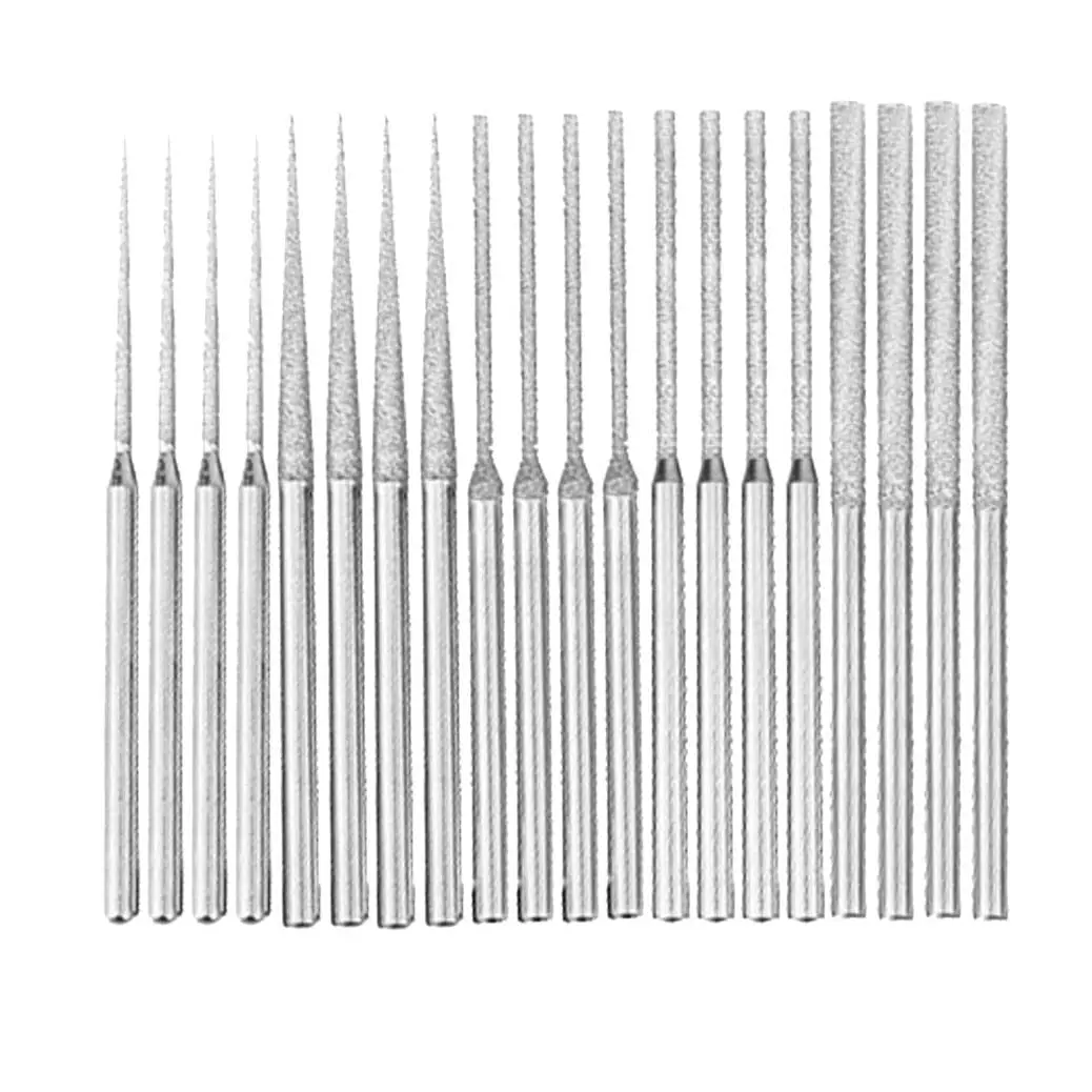 20 Pcs Diamond Mounted Bead Reamer 5 Different Shapes Diamond Drill Bit, 1/8 Inch Shank Diamond Grinding Tool for Dremel Rotary Tool - Home Improvement.